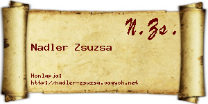 Nadler Zsuzsa névjegykártya